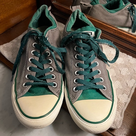 CONVERSE All Star Chuck Taylor Dual Collar Casual Sneakers Grey‎ Green Mens Sz 9 - Picture 2 of 7